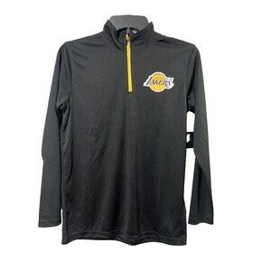Lakers Half Zip Pullover Jersey Longsleeve Shirt Black